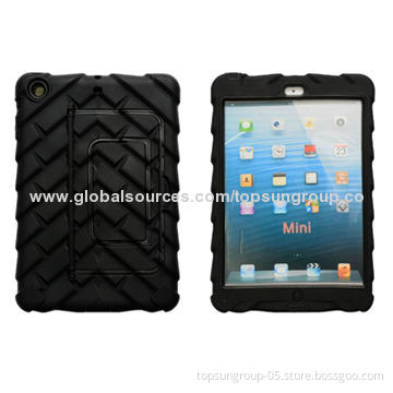 Silicone Cases for iPad Air, Mini, Tyre Pattern with Stent, OEM Orders Welcomed